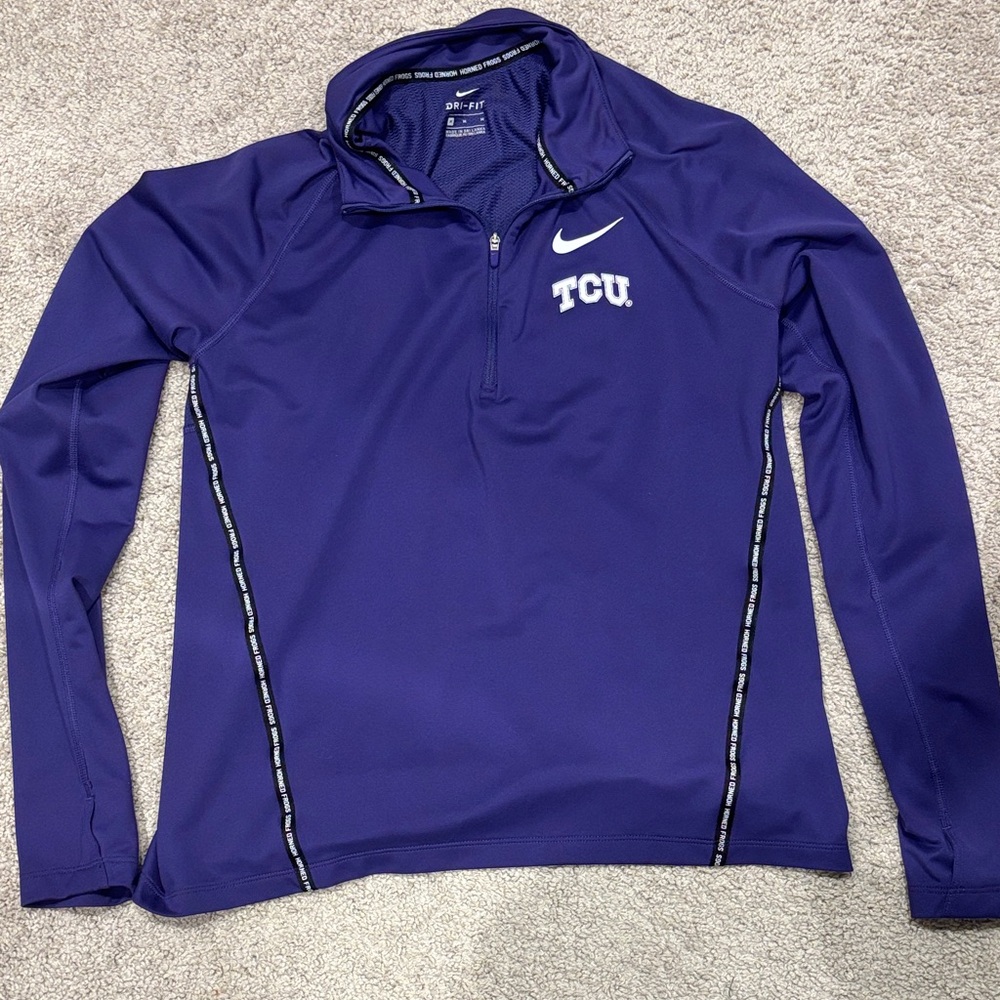 Nike Purple TCU Logo Quarter-Zip Top